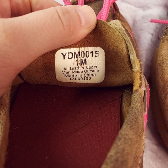 Youth Twisted boots driving bomber moc pink leather shoes size 1 (3t) - Picture 10 of 10